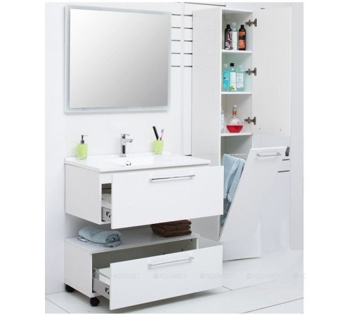 Пенал De Aqua Тока 1 R с бельевой корзиной белый 1760х350 мм 00167295