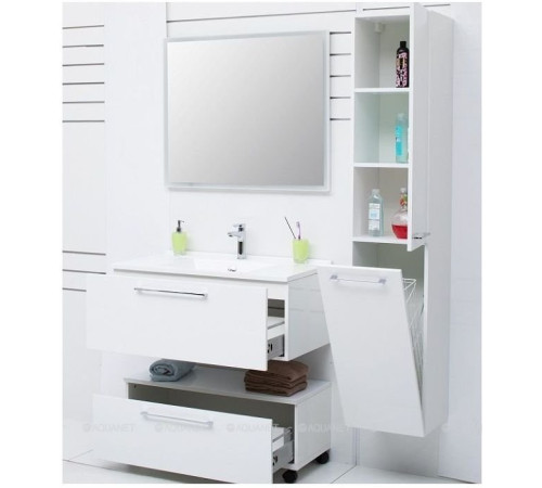 Пенал De Aqua Тока 1 R с бельевой корзиной белый 1760х350 мм 00167295