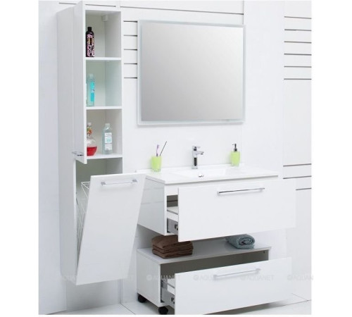 Пенал De Aqua Тока 1s L с бельевой корзиной белый 1700х300 мм 00167358