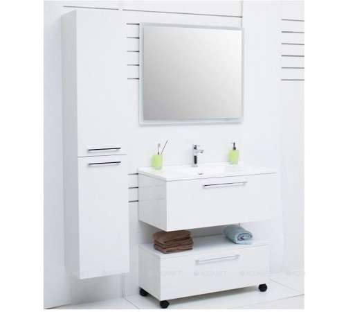 Пенал De Aqua Тока 1s L с бельевой корзиной белый 1700х300 мм 00167358