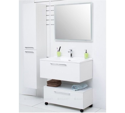 Пенал De Aqua Тока 1s L с бельевой корзиной белый 1700х300 мм 00167358