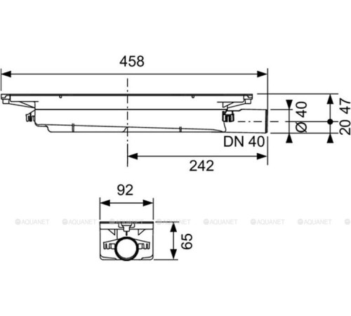 Сифон для профиля TECE TECEdrainprofile низкий DN 40 боковой слив 673001