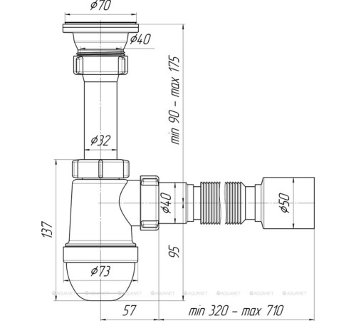 Сифон для раковины АНИ Пласт C0110 1 1/2х40 мм