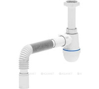 Сифон для раковины АНИ Пласт 1 1/2х32 без выпуска с гибкой трубой C0125