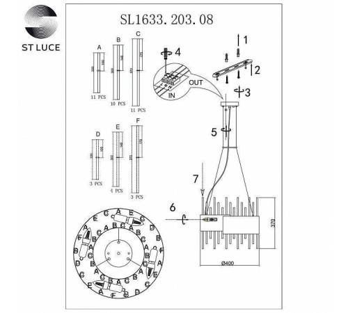 Подвесной светильник ST-Luce Olvera SL1633.203.08