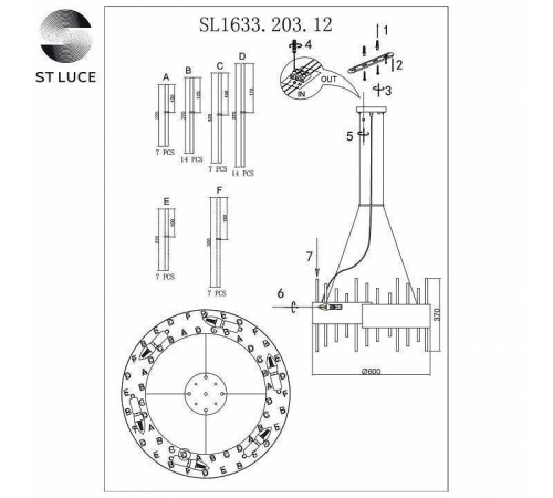 Подвесной светильник ST-Luce Olvera SL1633.203.12