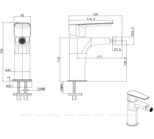 Смеситель для биде Allen Brau ECLIPSE 2.0 черный матовый 5.E1A10-31
