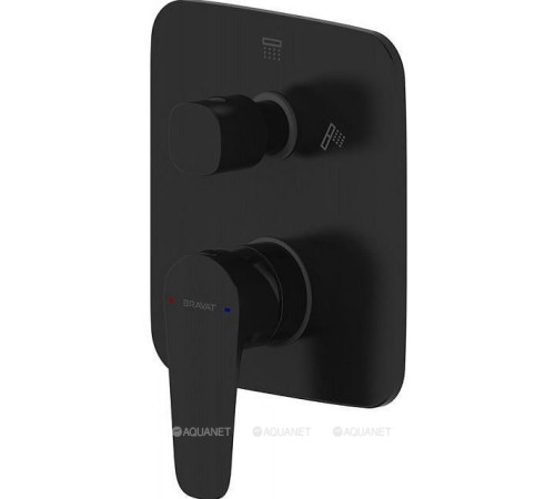 Смеситель встраиваемый Bravat Source Black 2-функциональный черный матовый PB8173218BW-2-ENG