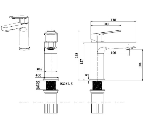 Смеситель для умывальника Allen Brau ECLIPSE с донным клапаном хром 5.E1001-00