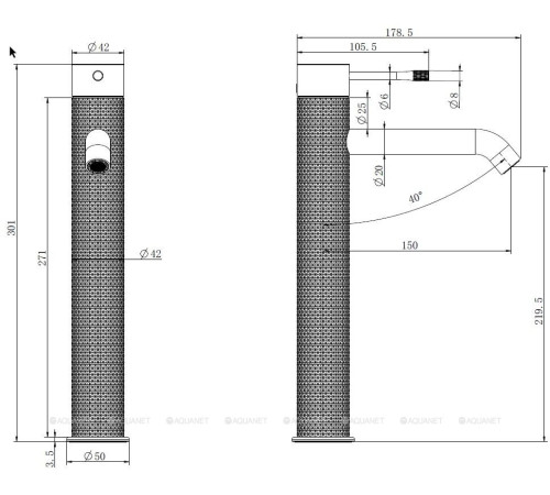 Смеситель для умывальника высокий Allen Brau Priority 4.0 графит брашированный 5.31С02-MG