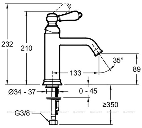 Смеситель для раковины Jacob Delafon Louise без донного клапана матовое золото E24360-BCN