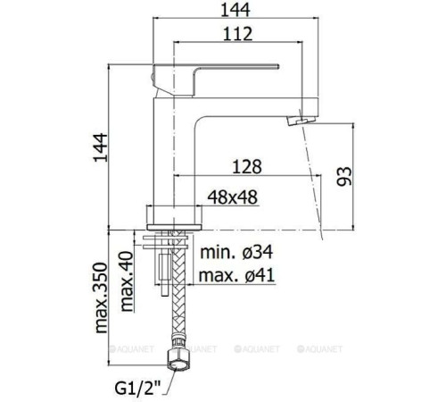 Смеситель для раковины Paffoni ELLE без донного клапана черный матовый EL071NO