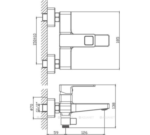 Смеситель для ванны Haiba черный HB60615-7
