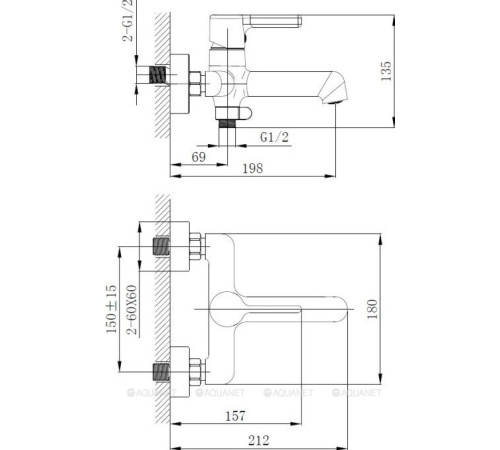 Смеситель для ванны Haiba хром HB60814