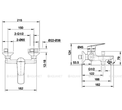 Смеситель для ванны Bravat Rhein с коротким изливом хром F6429564CP-01-ENG
