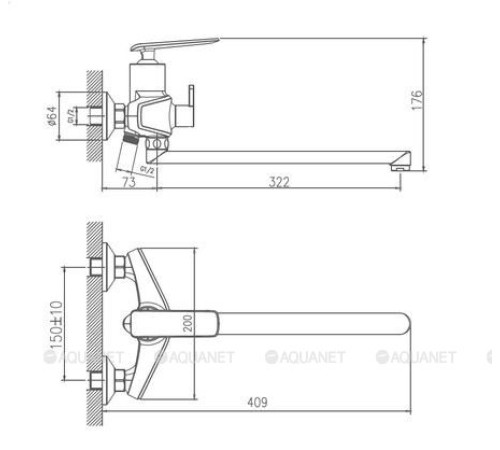 Смеситель для ванны с душем Haiba HB22548-8