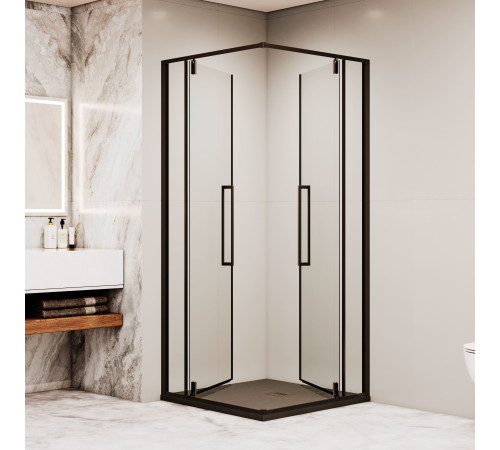 Душевой уголок RGW SV-33B 800x800 мм черный прозрачное стекло 06323388-14