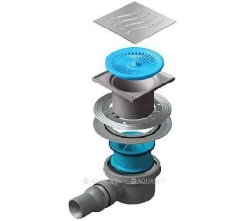 Трап точечный Pestan Tide 1 хром 150х150 мм 13000001