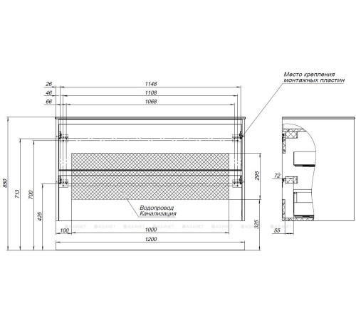 Тумба под раковину Allen Brau Activity 120 белый матовый/олива браш 1.34015.WM