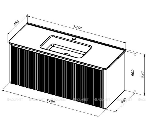 Тумба под раковину Allen Brau GRAVITY 120 1 ящик с фрезеровкой олива матовый 1.370019.CGM