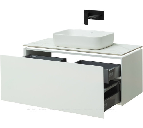 Тумба под раковину Allen Brau INFINITY 100 см 1+1 белый матовый 1.21004.WM