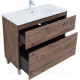 Тумба под раковину Aquanet Алвита New 100 напольная 2 ящика дуб веллингтон табак 00344130