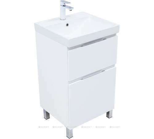 Тумба под раковину Aquanet Алвита New 50 напольная 2 ящика белый матовый 00344131