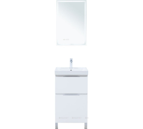 Тумба под раковину Aquanet Алвита New 50 напольная 2 ящика белый матовый 00344131