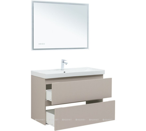 Тумба под раковину Aquanet Джейн 100 Flat бежевый 00343979