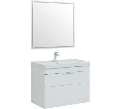 Тумба под раковину Aquanet Ирис new 80 подвесная 1 ящик 2 фасада белый глянец 00310150
