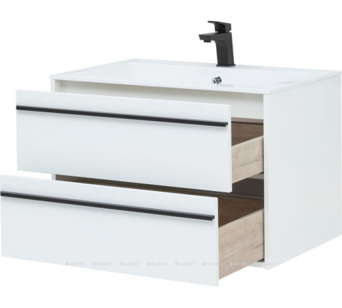 Комплект 1 Тумба под раковину Aquanet Lino 80 белый матовый 00253903