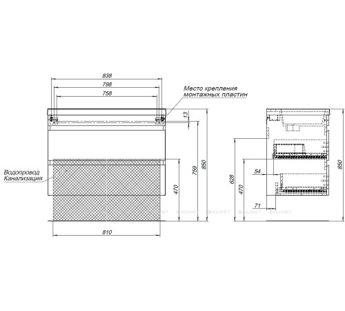 Тумба под раковину Aquanet Нота New 90 дуб светлый 00334199
