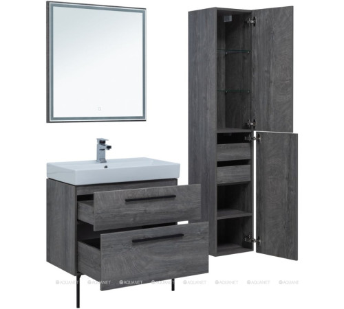 Тумба под раковину Aquanet Nova 75 2 ящика дуб рошелье 00242260