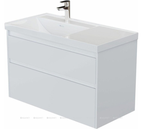 Тумба под раковину Aquanet Nova Lite 2.0 100 L 2 ящика белый глянец 00346313