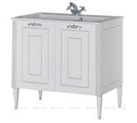 Тумба под раковину Aquanet Паола 90 белый с патиной серебро 00181762