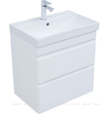 Тумба под раковину подвесная Aquanet Слим 60 2 ящика белый сатин 00346047