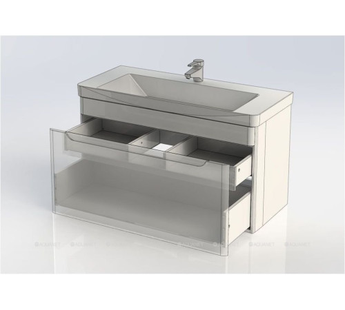 Тумба под раковину Aquanet София 105 белый глянец 00199870