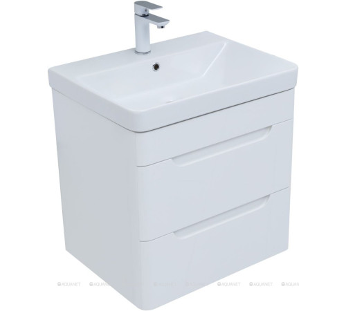 Тумба под раковину Aquanet София 60 2 ящика белый глянец 00288905