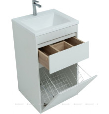 Тумба под раковину Aquanet Токио 48 напольная 1 ящик без корзины белый глянец 00239289