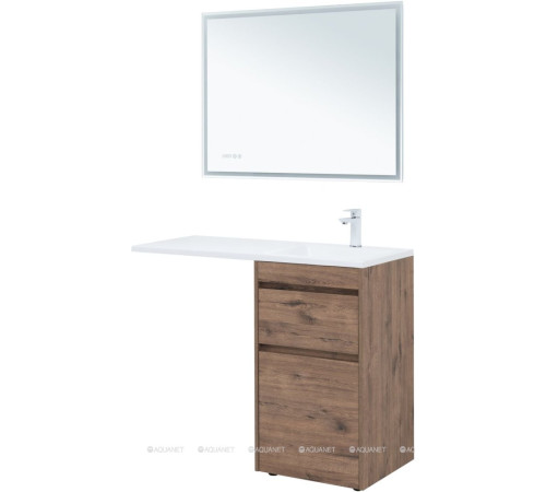 Тумба под раковину Aquanet Токио 48 напольная 2 ящика дуб веллингтон 00333647