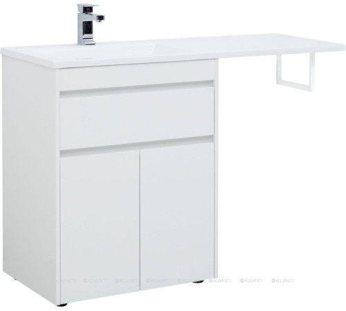 Тумба под раковину Aquanet Токио 68 напольная 1 ящик 2 фасада белый глянец 00237746
