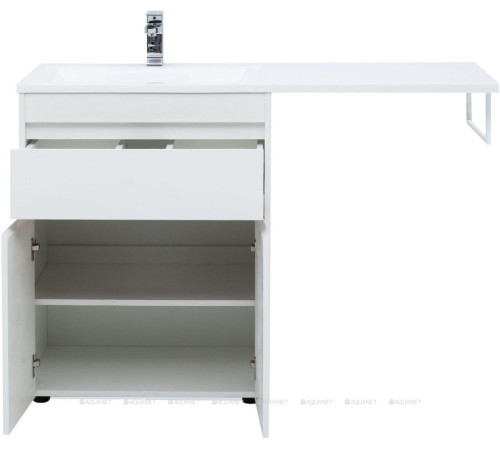 Тумба под раковину Aquanet Токио 68 напольная 1 ящик 2 фасада белый глянец 00237746