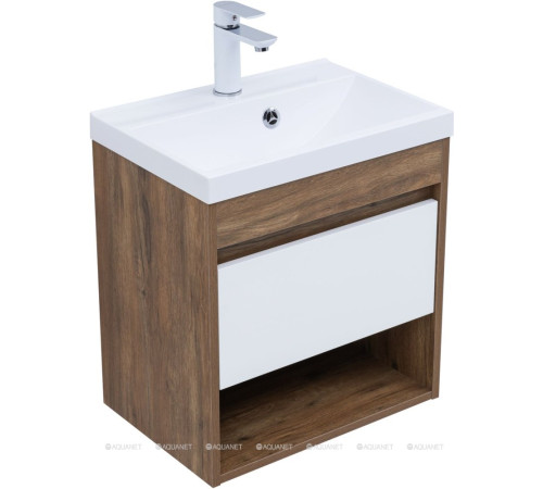 Тумба под раковину Aquanet Тренд 50 дуб рустикальный/белый сатин 00345116