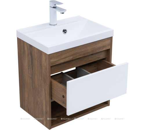 Тумба под раковину Aquanet Тренд 50 дуб рустикальный/белый сатин 00345116