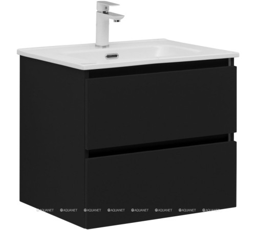 Тумба под раковину Aquanet Вега 2.0 60 2 ящика черный 00337953