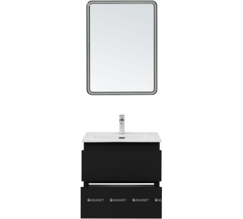 Тумба под раковину Aquanet Вега 2.0 60 2 ящика черный 00337953