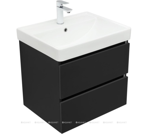 Тумба под раковину Aquanet Вега 2.0 60 2 ящика черный 00337953