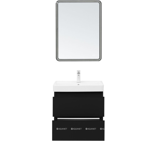 Тумба под раковину Aquanet Вега 2.0 60 2 ящика черный 00337953