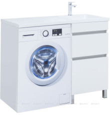 Тумба под раковину Aquanet Вега 48 напольная 2 ящика белый глянец 00329123