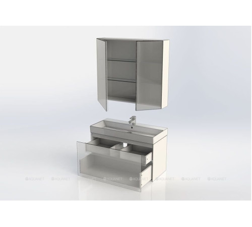 Тумба под раковину Aquanet Йорк 100 напольная белый глянец 00202091